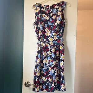 Anne Klein Navy Floral Midi Dress 12